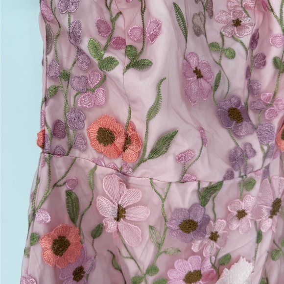 Lulu's Pink Floral Midi Dress - Picture 4 of 6